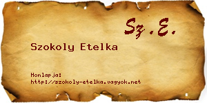 Szokoly Etelka névjegykártya