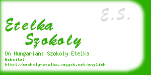 etelka szokoly business card